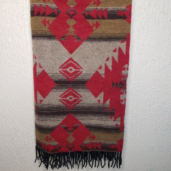 Sackcloth & Ashes Aztec Southwest Reversible Throw Blanket 70"x59" Italy Fringe - Picture 11 of 11